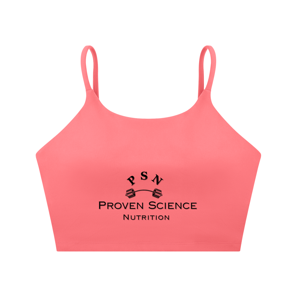 Proven Science Spaghetti Strap Yoga Sports Bra - Black Logo