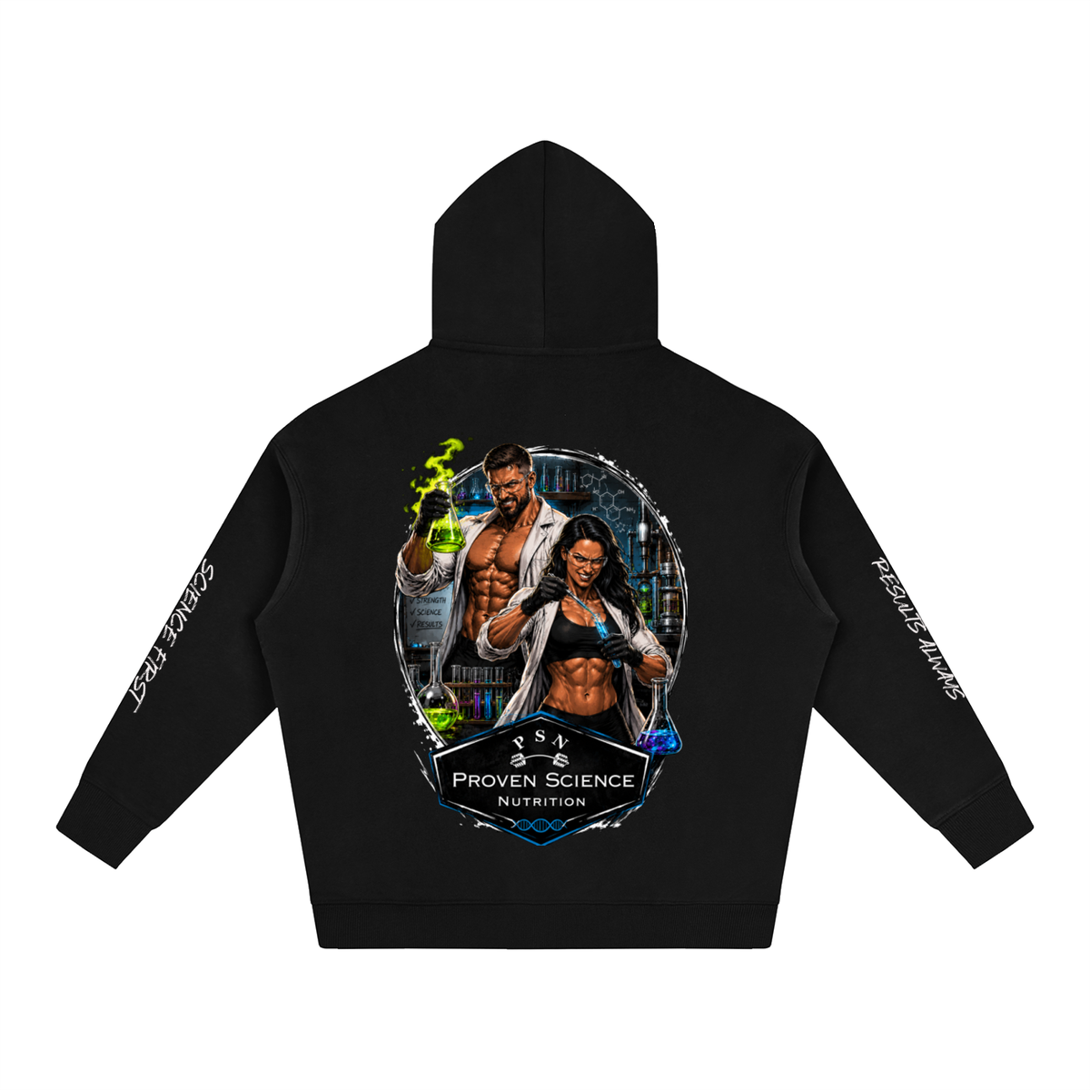 Oversize PSN Mad Scientist Fleeced Hoodie (white logo)