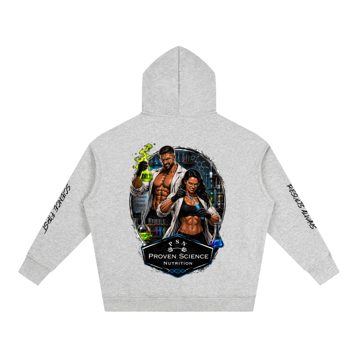 Oversize PSN Mad Scientist Fleeced Hoodie (black logo)