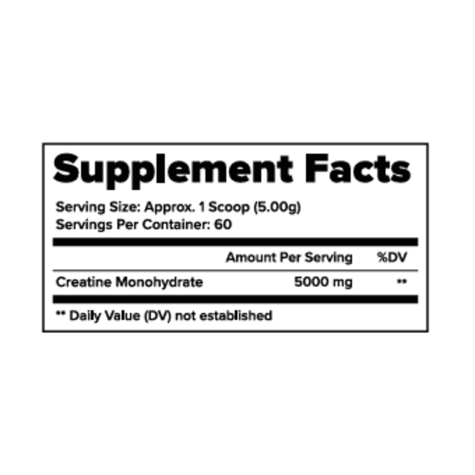 Supplement Facts: PSN Creatine Monohydrate