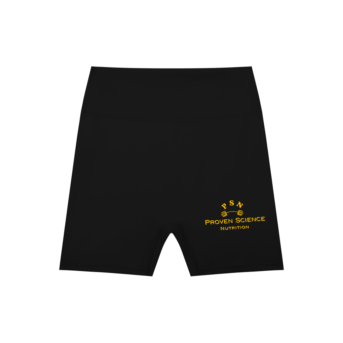 PSN High-Waisted Shorts - Yellow Logo