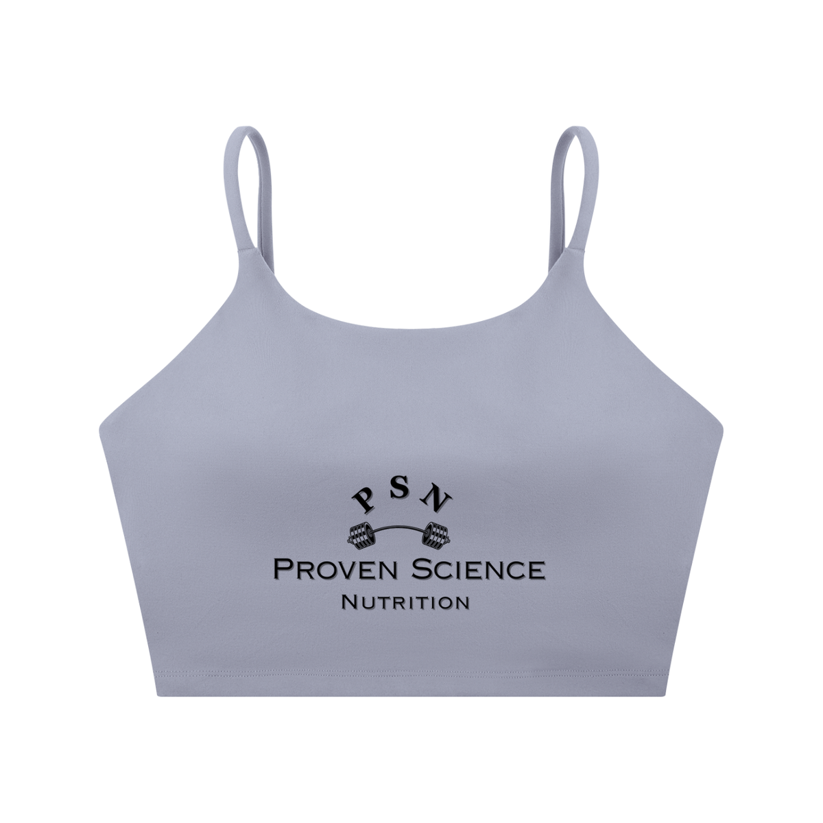 Proven Science Spaghetti Strap Yoga Sports Bra - Black Logo