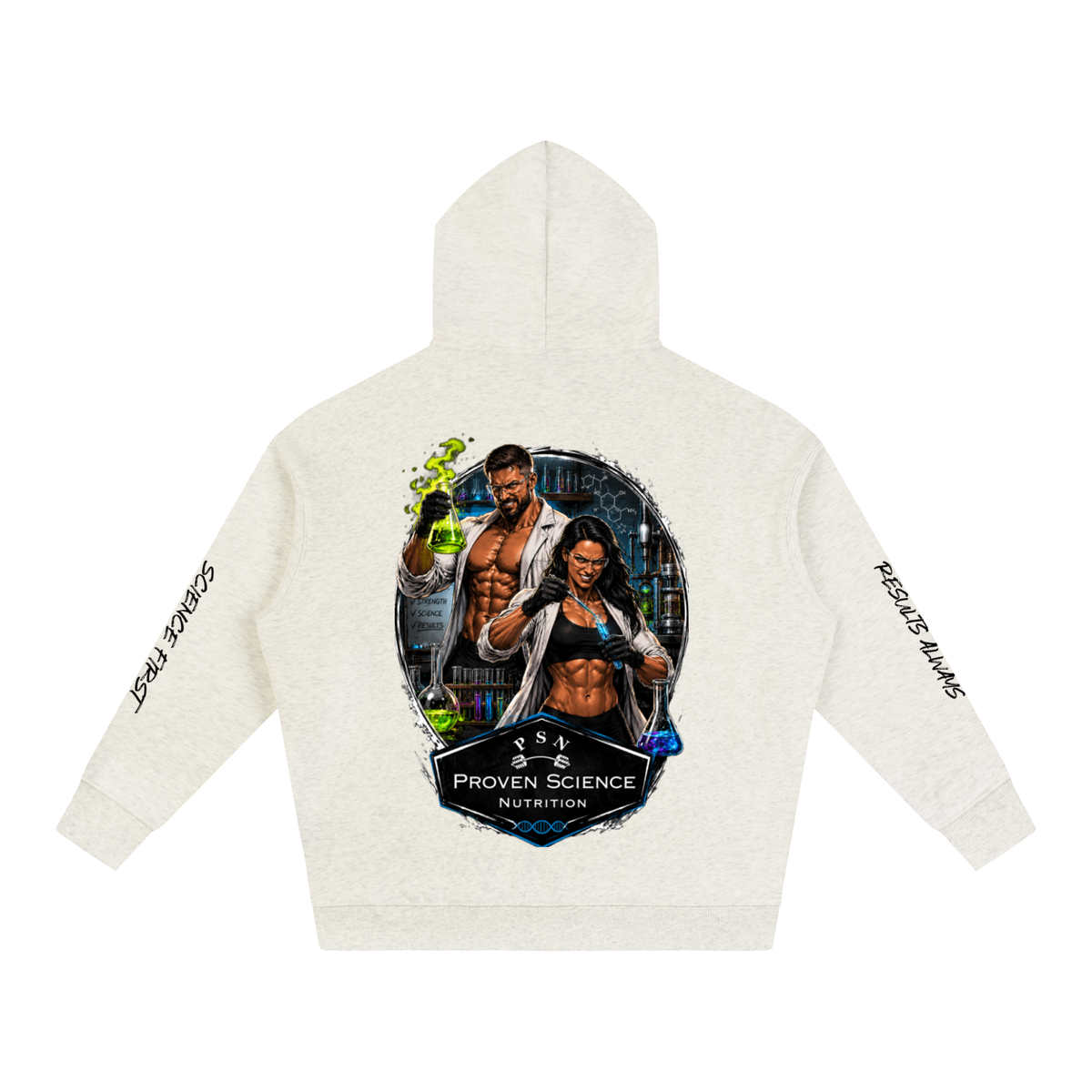 Oversize PSN Mad Scientist Fleeced Hoodie (black logo)