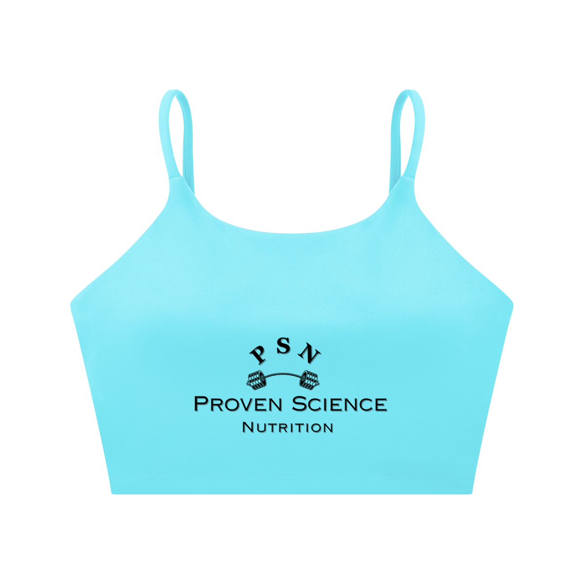 Proven Science Spaghetti Strap Yoga Sports Bra - Black Logo