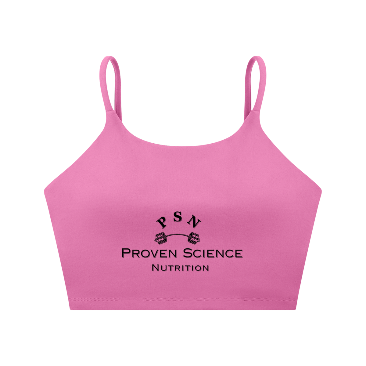 Proven Science Spaghetti Strap Yoga Sports Bra - Black Logo