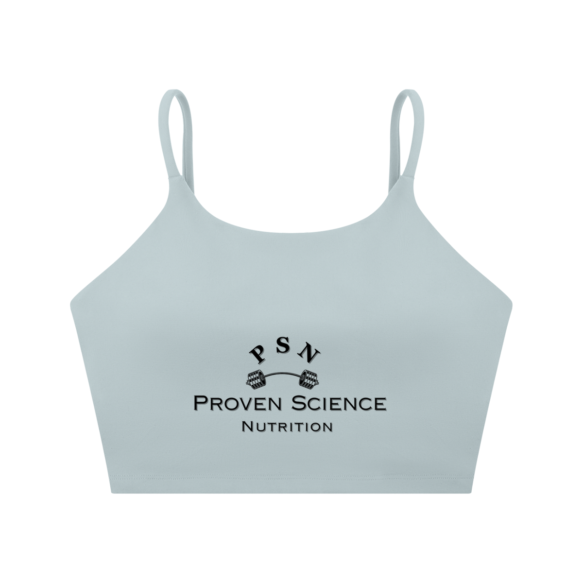 Proven Science Spaghetti Strap Yoga Sports Bra - Black Logo